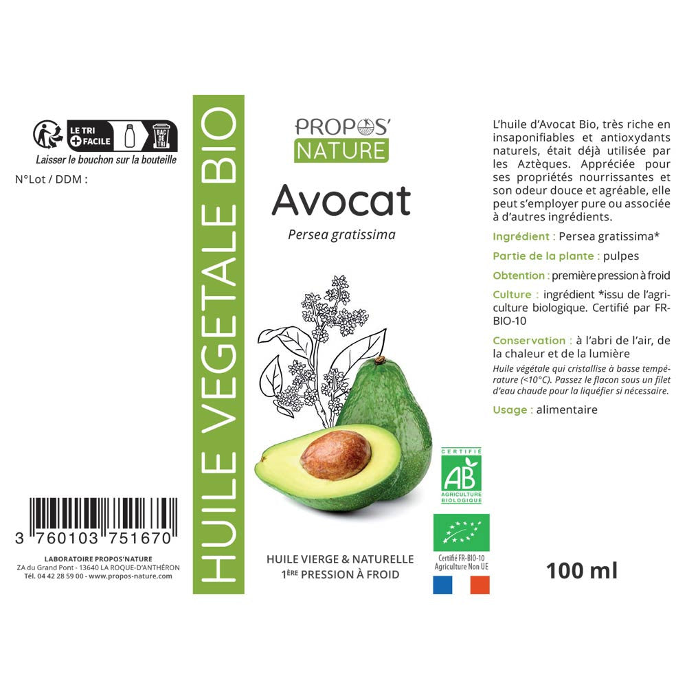 Huile d'Avocat Bio