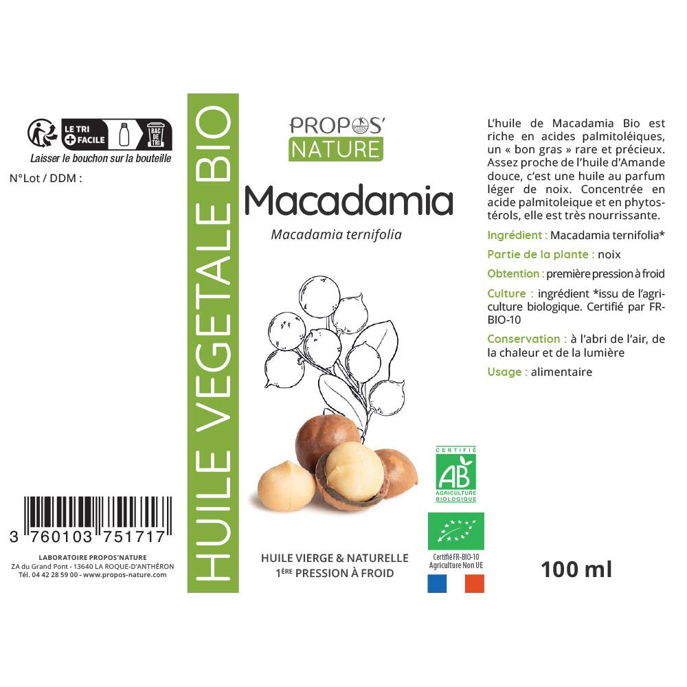 Huile de Macadamia Bio