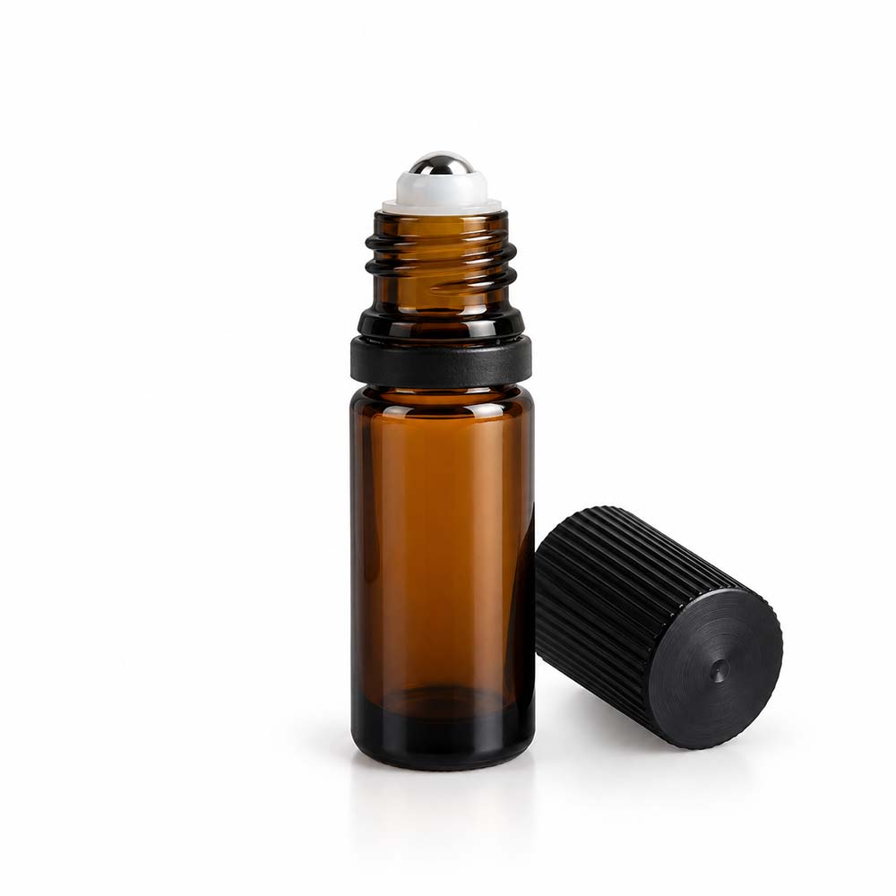 Roll-on en verre ambré et bille inox