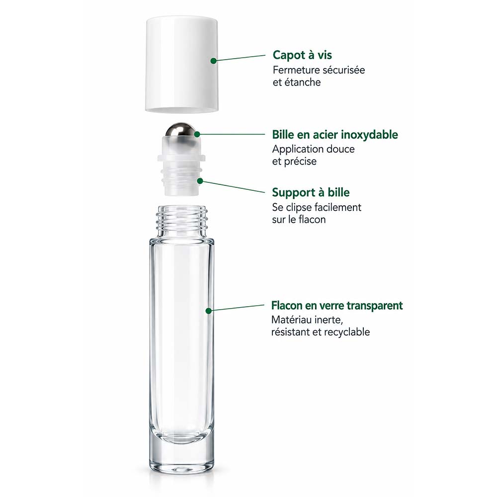 Roll-on en verre et bille inox