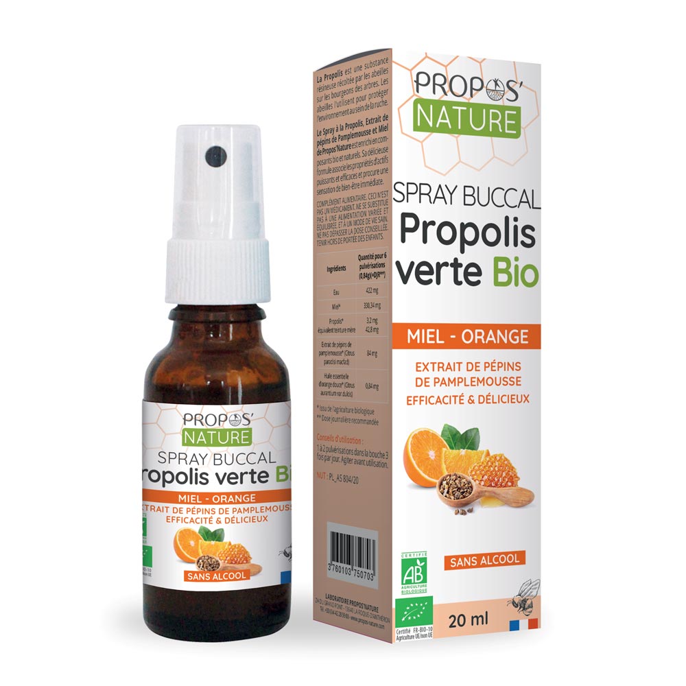 Spray buccal Propolis verte EPP Miel Orange bio