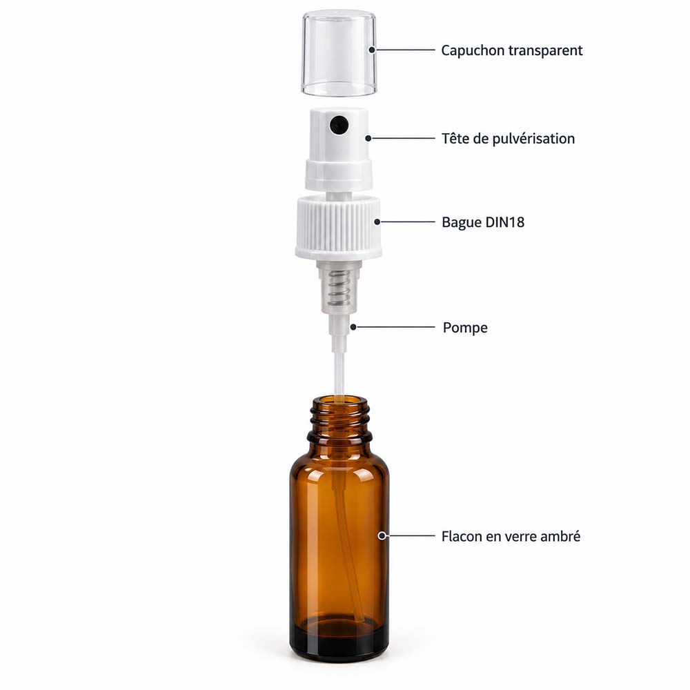 Flacon Estérel en verre avec pompe vaporisateur