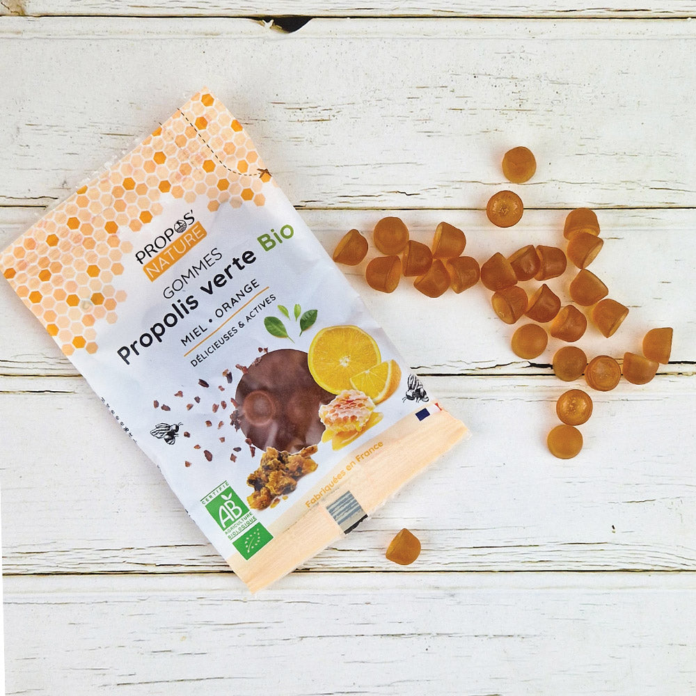 Gommes de Propolis verte Miel Orange