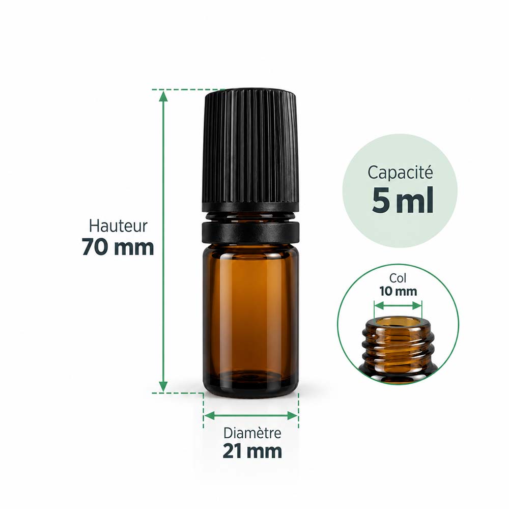 Roll-on en verre ambré et bille inox